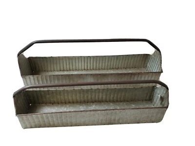 Melrose International Set Of 2 Tin Carrying Boxes With Handles  - Image 1 of 2