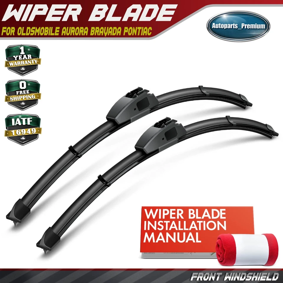 2x Escobillas limpiaparabrisas delanteras de 22" y 22" para gancho Olds Aurora Intrigue Pontiac Foto 1 de 4