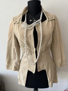 FORNARINA DENIM GIACCA SACKO BLAZER TAGLIA S DENIM VINTAGE PEZZO UNICO - Foto 1 di 9