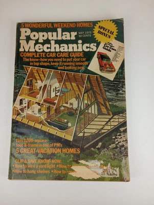Vintage Popular Science Magazine May 1973 A-frame Vacation Home Plans Car Care Foto 1 de 3