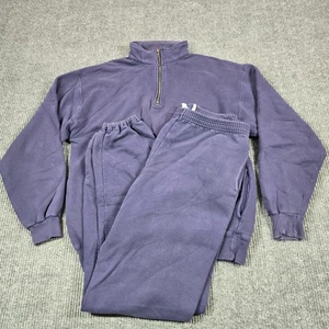 Vintage L.L.Bean Sweatsuit Men XLT Navy Purple Russell Athletic Made USA 90s - Picture 1 of 24