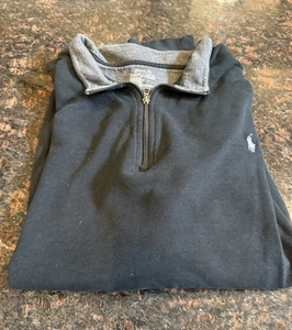 Polo Ralph Lauren Herren XXL Schwarz Quarter Zip Sweater Pullover Viskosemischung - Bild 1 von 2