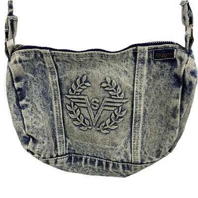 Vtg 80’s Shane Acid Wash Stone Wash Denim Purse Retro Crossbody Shoulder Bag - Image 1 of 4