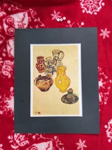 Egon Schiele Vintage ,Expressionist Portrait Mounted Art Print ,Gallery Quality - Picture 1 of 4