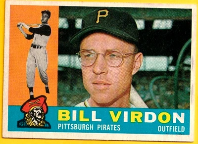 1960 TOPPS BILL VIRDON #496 NRMT с пятнами на правой границе пираты - Изображение 1 из 2