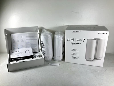 Netgear Orbi 260 Series Wi-Fi 7 Dual-band Mesh System 3.6 Gbps 3500 SQ FT USED - Image 1 of 4