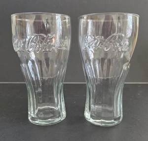 Vintage Libbey Coca Cola Clear Glass- 16 oz. Set of 2 - Picture 1 of 4
