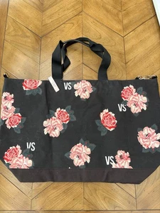 victoria secret Beach Bag Tote Black BNWT - Picture 1 of 7