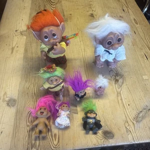 Vintage Troll Dolls Figure Bundle- 1980's- Dam/ Russ- Outfits/Accessories Trolls - Picture 1 of 10
