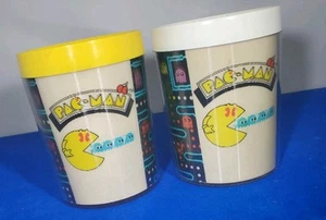 1980 2 Pac-Man Bally Midway Thermo Serv Plastic Cup / Mug - Picture 1 of 11