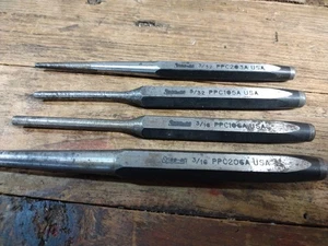 Snap-On PPC 4 Piece "Long" Pin Punch Set 3/16" 5/32" 3/32" USA Made Snap On - Imagen 1 de 4