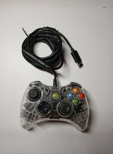 Microsoft XBOX 360 Afterglow Clear Wired Controller PL-3702 Glows Blue - Picture 1 of 1