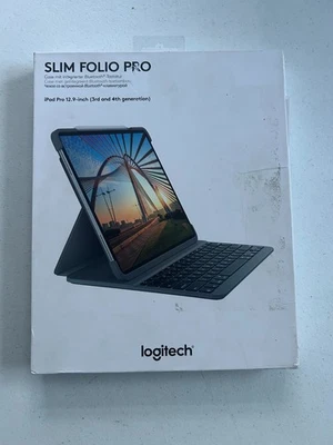Logitech Slim Folio Pro for 12.9 inch iPad Pro Magnetic Latch QWERTY UK Layout - Image 1 of 4