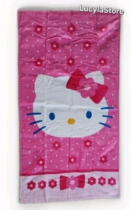 RARE 2014 Hello Kitty Face By Sanrio Bath Towel Pink 23” X 43.5” NEW 100% Cotton - Picture 1 of 24
