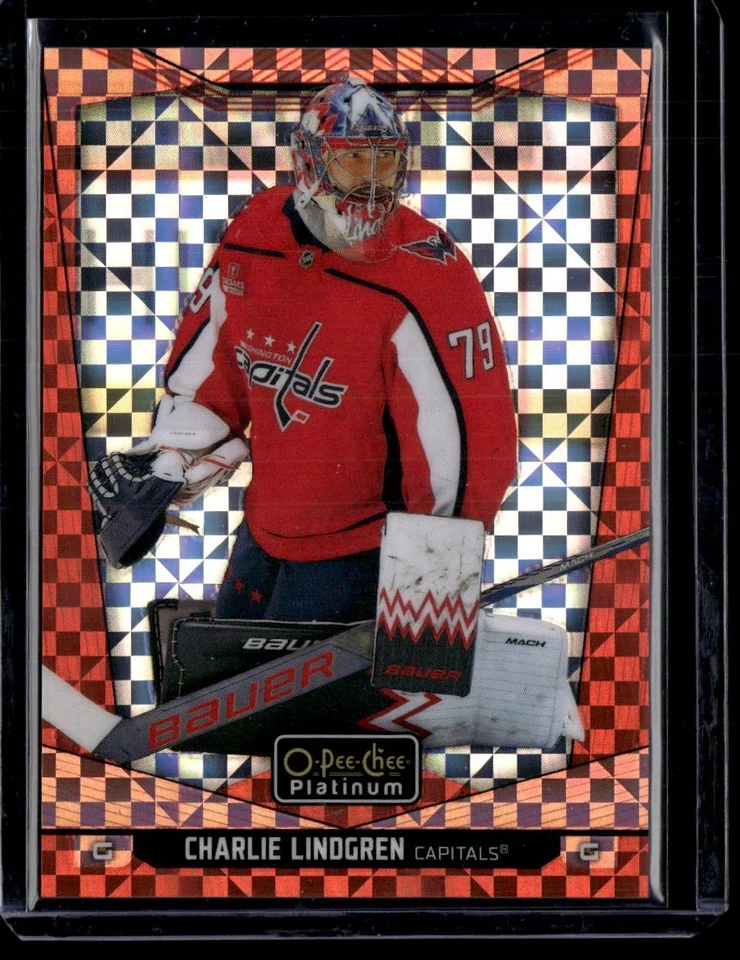 2024-25 O-Pee-Chee PLATINUM HOCKEY -ORANGE CHECKERS 20/25 Charlie Lindgren - Image 1 of 2