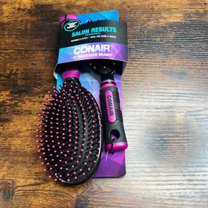 Set 2 spazzole cuscino nylon Conair professionale completo e medio rosa viola - Foto 1 di 3