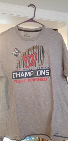 Washington Nationals  2019 World Series Champions Gray Fanatics Size XL Cover