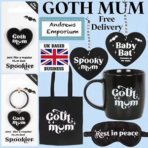 Gothic Goth Mum Keyring Coffee Cup Mug Tote Bag Signs Pin Badge Black Dark Gift - Picture 1 of 16