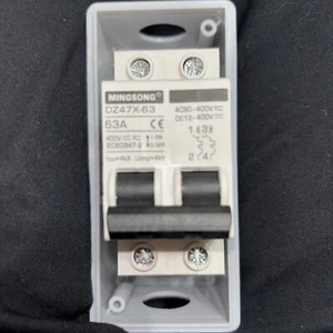 2P 63 Amp AC DC Miniature Circuit Breakers, DC 12-400V, AC 90-400V - Picture 1 of 3