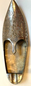 Silver on Brass Etched Turkish Shoe Slipper Ashtray - Stamped LD GIFT Z.Y. INDIA - Imagen 1 de 9