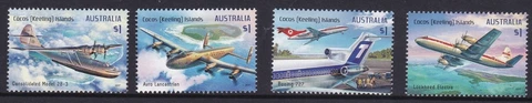 MINT 2017 COCOS ISLAND AVIATION STAMP SET Cover