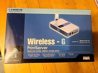 Linksys Print Server Wireless-G For USB 1.1 or 2.0 2.4GHz 802.11g - Image 1 of 2