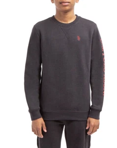 U.S. Polo Assn Boys Black Sweatshirt Long Sleeve Large 10-12 New with Tags - Picture 1 of 3