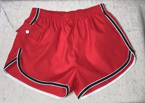 Vintage Towncraft Red Gym Black Trim Sprinting Swim Trunks Shorts Men's M New . - Picture 1 of 10