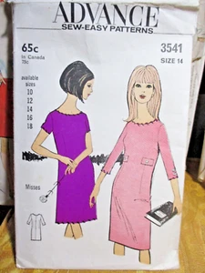 ADVANCE Sew-Easy Pattern 3541 Sz 14 Misses Vintage 60s NEW UNCUT 1965 - Picture 1 of 7