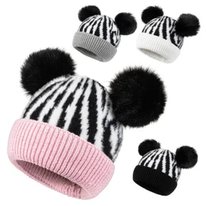 Winter Mütze Herren Beanie Damen Strickmütze Warme Norweger Bommelmütze Zebra - Bild 1 von 6