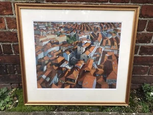 Framed Acrylic Painting By Thomas Jarratt Of Porto Rooftops, Portugal - Picture 1 of 7