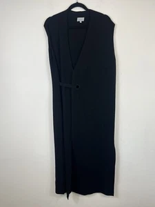 Chaleco/Cardigan JIGSAW Longline Talla Mediana Lana Pura Negro Cápsula Armario - Imagen 1 de 9