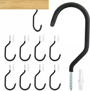 10 Garage Hooks Bike Hooks - Heavy Duty Garage Rack Wall Mount Storage J Hooks H - Picture 1 of 12