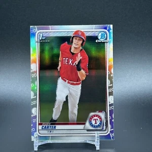 2020 Bowman Draft Chrome Evan Carter Refractor #BD-126 - 1st Rangers Rookie RC - Picture 1 of 2