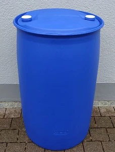 Fass Tonne Wasserfass Regenwasserfass Spundfass 200 L blau Kunststoff Plaste - Bild 1 von 2