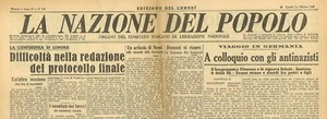 LA NAZIONE DEL POPOLO 1 OTTORE 1945 - CONFERENZA DI LONDRA - HESS - FARREL - Imagen 1 de 1
