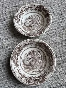 Set 2 Spode Celebrazione Ringraziamento Tacchino 8” Servizio Ciotola Cereali - Foto 1 di 7