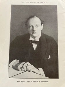 Antique WW1 Print 1914 Rt Hon Winston S Churchill Politician - Picture 1 of 3