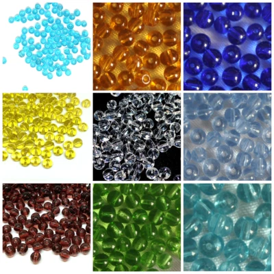 TAFFBEADS 100pcs Multicoloured round crystal glass spacer beads 3mm, 4mm, 6mm DIY Craft