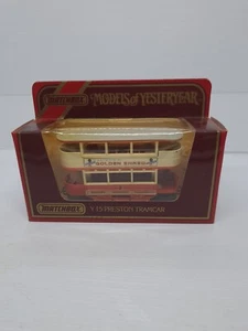 MATCHBOX MODELS OF YESTERYEAR Y-15 PRESTON TRAMCAR Marmalade Die Cast 1986 New - Picture 1 of 8