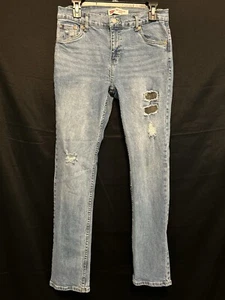 Levis 502 jeans Boys Sz. 18 Reg 29x29 distressed Camouflage repair patch EUC - Picture 1 of 21