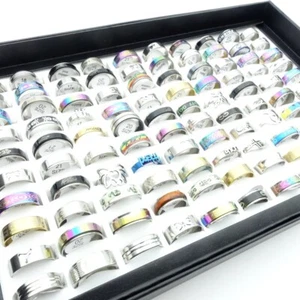 Großhandel 100stk. Herren Damen Edelstahl Ringe Mode Schmuck - Bild 1 von 7