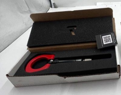 Raceseng Front Tug Tow Hook 06301R Red / Black Shaft for 2015+ Ford Mustang - Image 1 of 4