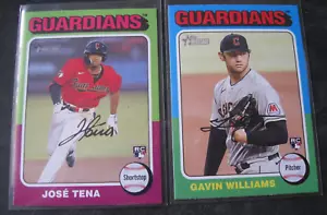 JOSE TENA/GAVIN WILLIAMS CLEVELAND GUARDIANS 2 KARTEN RC SET 2024 Topps Heritage - Bild 1 von 2