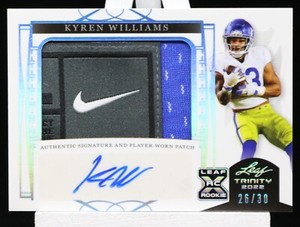 2022 Leaf Trinity Kyren Williams Patch Auto XRC Platinum Tag Nike Swoosh #26/30