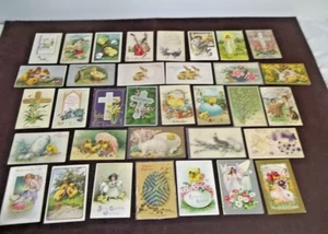 Lote 35 postales antiguas vintage de Pascua arte internacional mecánico en relieve - Imagen 1 de 5