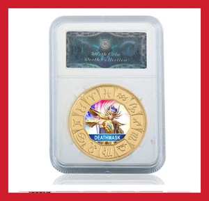 PIÈCE MONNAIE COLLECTION FIGURINE SAINT SEIYA CHEVALIER DU ZODIAQUE OR DEATHMASK - Imagen 1 de 2