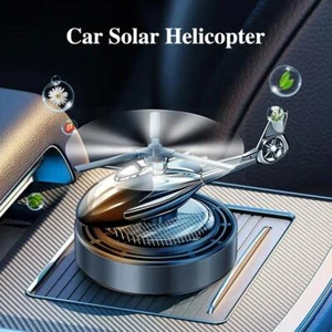 New Small Helicopter Solar Car Air-Freshener Rotation Aromatherapy Cars Diffuser - Picture 1 of 19