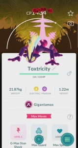 Pokémon Go ⚡Gigantamax Toxtricity⚡ - Background Global Wild Area - Non Shiny - Bild 1 von 1