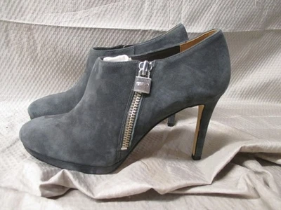Botines Michael Kors Gris Gamuza Tacón Alto Botines Cremallera Logo Bloqueo Para Mujer 9.5 Foto 1 de 4